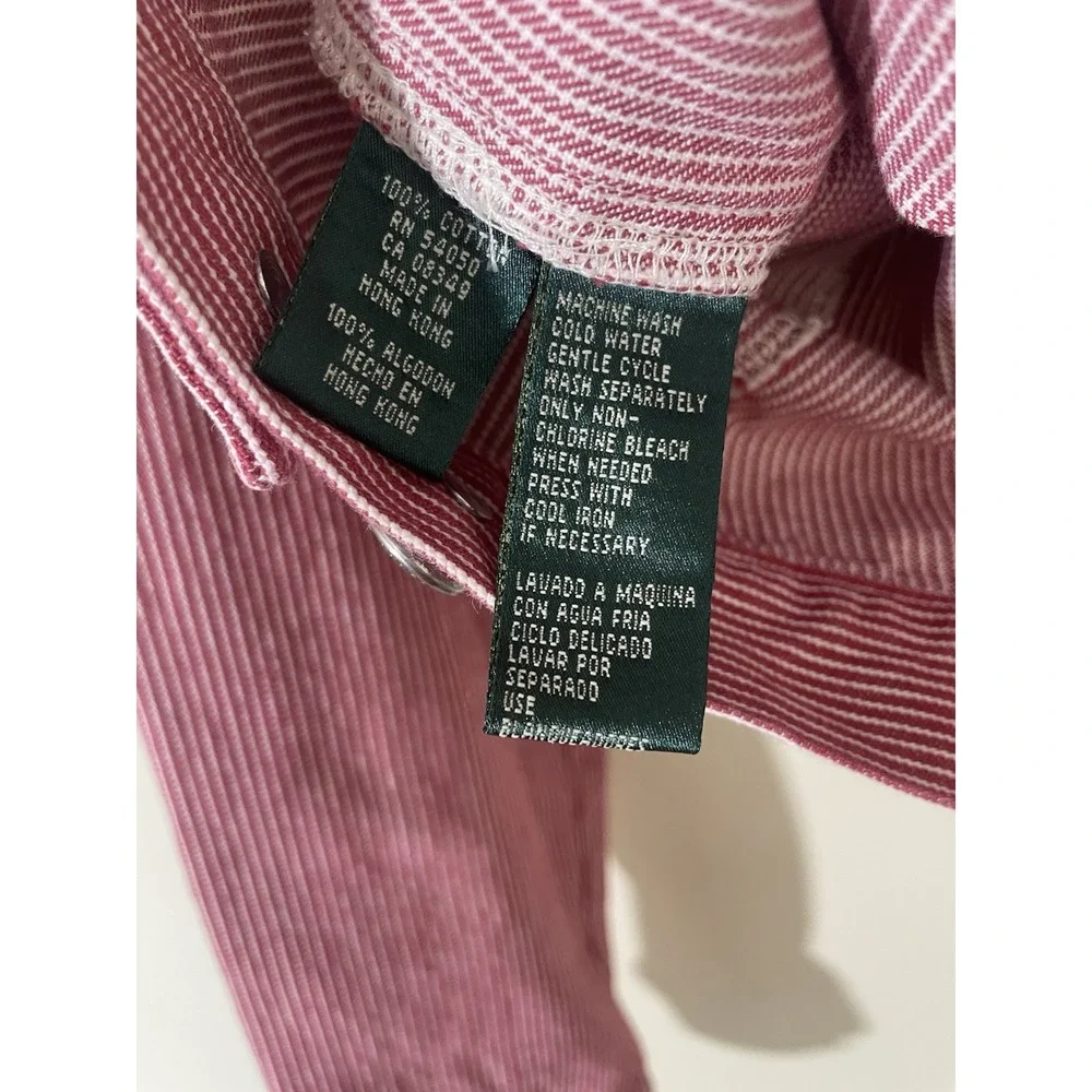 Vintage Ralph Lauren Red Railroad Stripe Denim‎ Jacket Medium Workwear Y2K - Picture 4 of 7